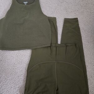 Old Navy Olive Green Womens leggings And Top.